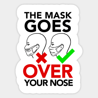 THE MASK GOES OVER YOUR NOSE Sticker